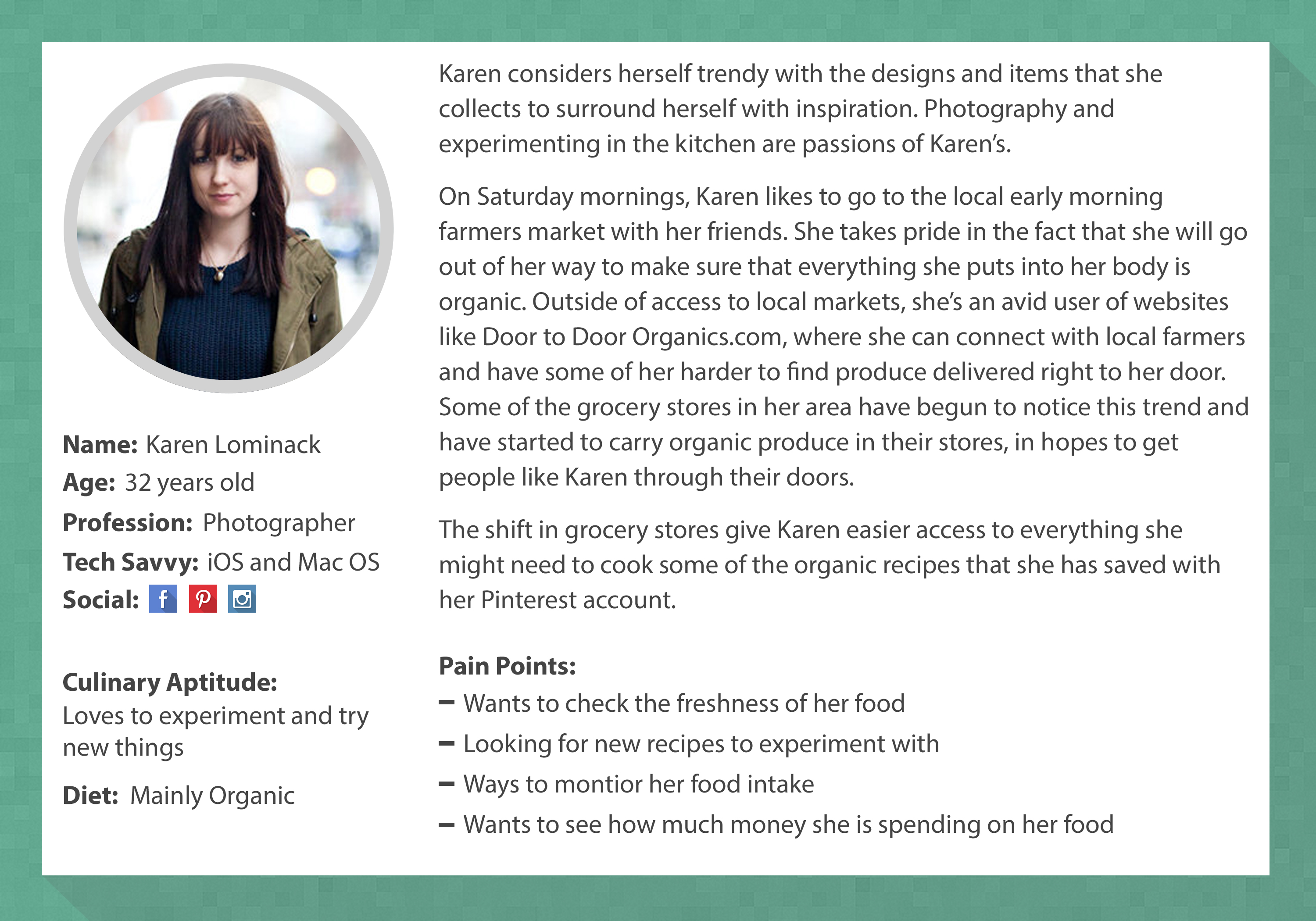 Persona of Karen Lominack